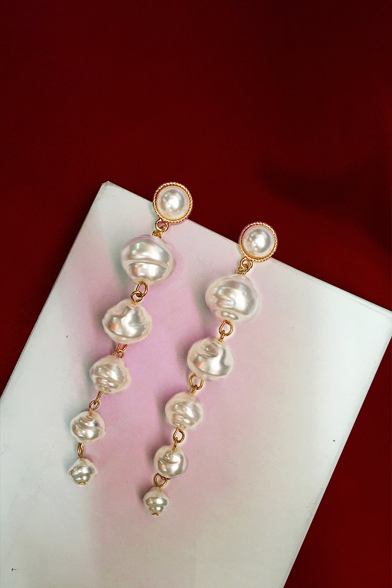 Vivienne Westwood Long Pearl Earrings Gold White Orb Drop Outlet authentic  | eBay